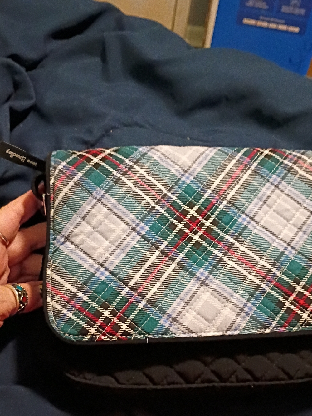 Vera Bradley Teal Green Blue Plaid Crossbody Bag